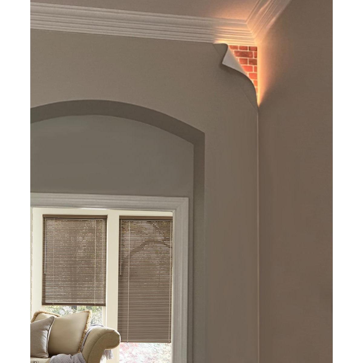 18"H Big Reveal LED Corner Light White Curved Metal