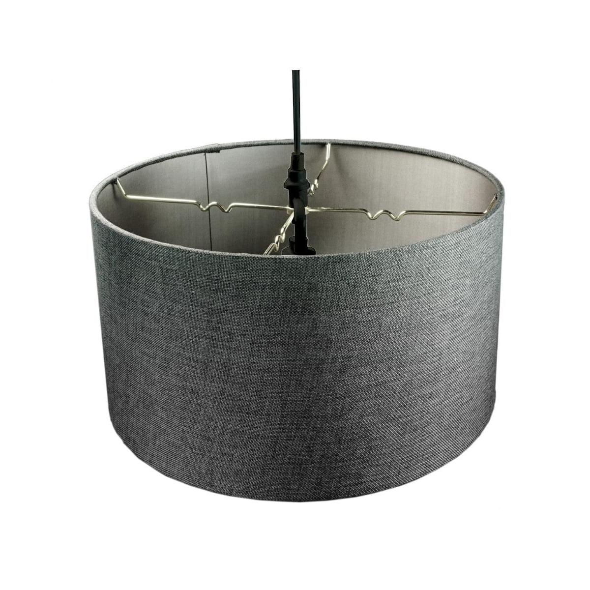 18"W 2 Light Swag Plug-In Pendant  Granite Gray with Diffuser Black Cord