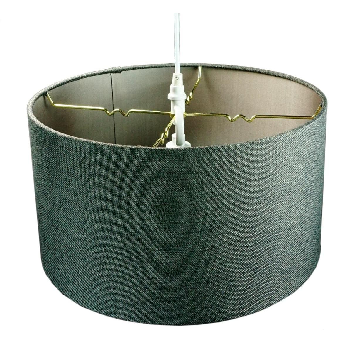 18"W 2 Light Swag Plug-In Pendant  Granite Gray with Diffuser White Cord