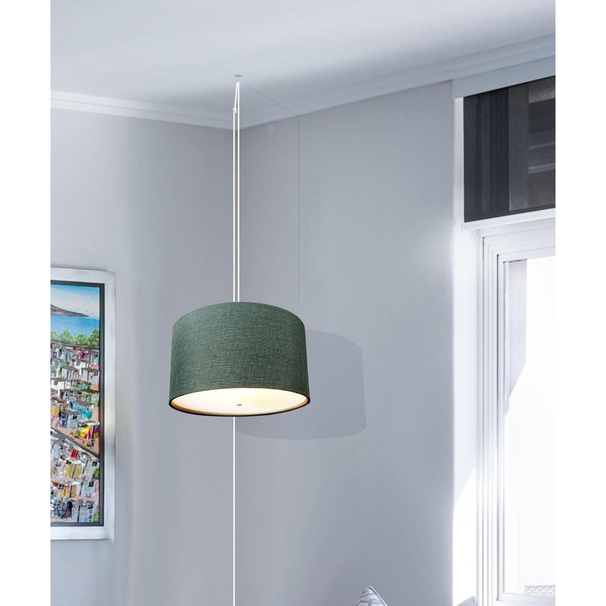 18"W 2 Light Swag Plug-In Pendant  Granite Gray with Diffuser White Cord