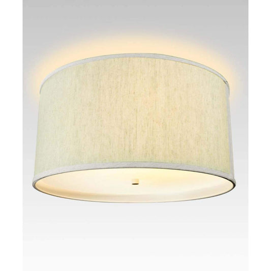 18"W Moderne Flush Mount Conversion Kit  Textured Oatmeal  Shallow Drum Lampshade