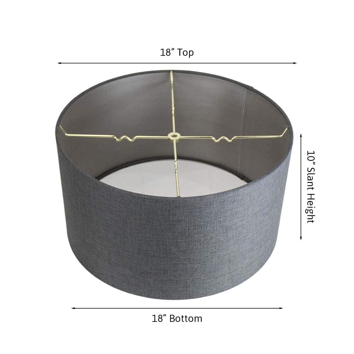 18"W x 10"H Granite Grey Drum Lampshade