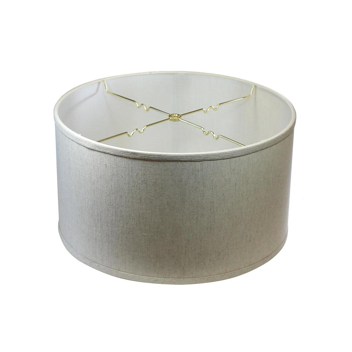 18"W x 10"H Textured Oatmeal Shallow Drum Lampshade
