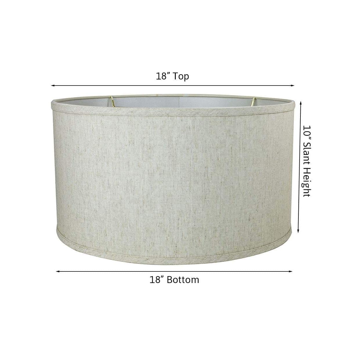 18"W x 10"H Textured Oatmeal Shallow Drum Lampshade