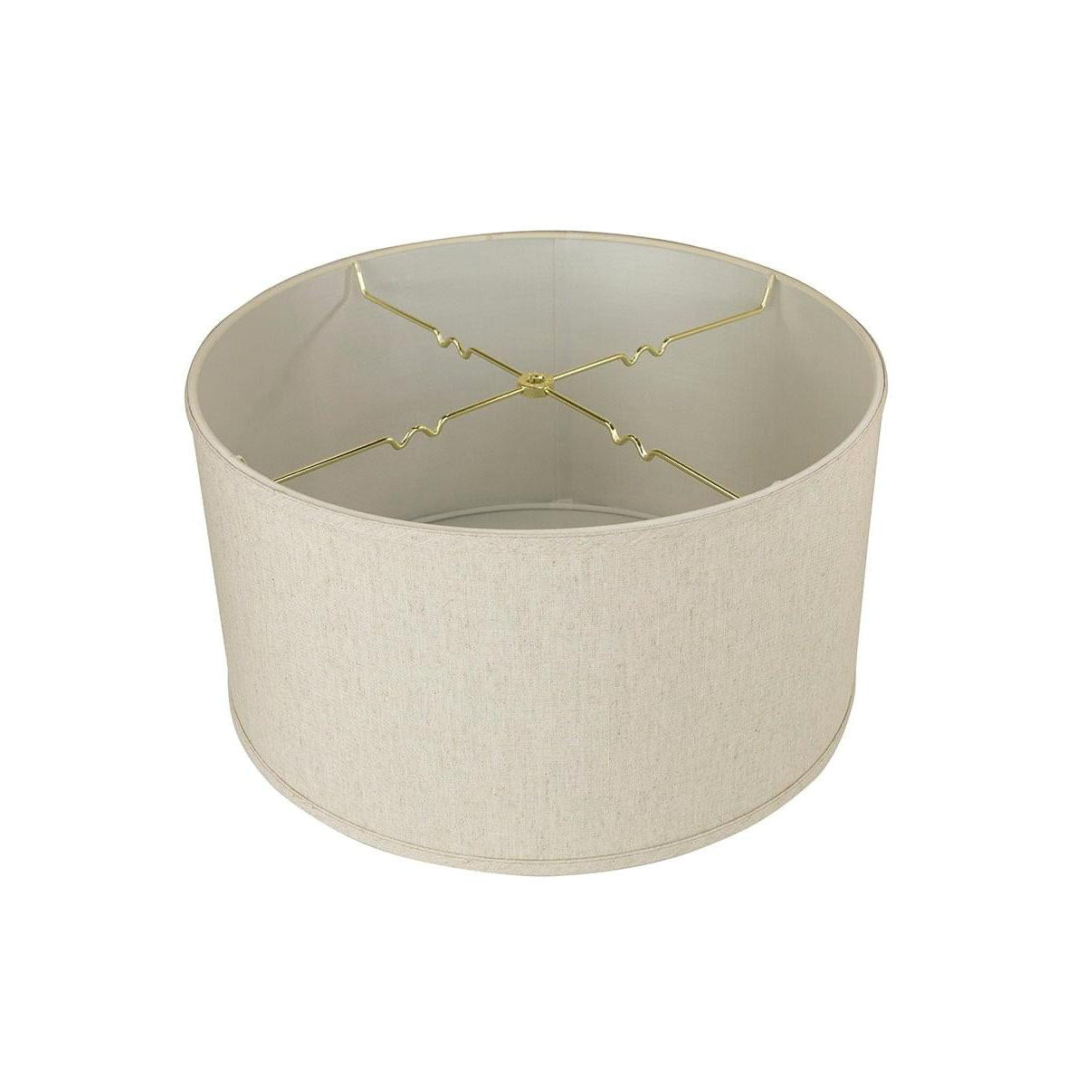 18"W x 10"H Textured Oatmeal Shallow Drum Lampshade
