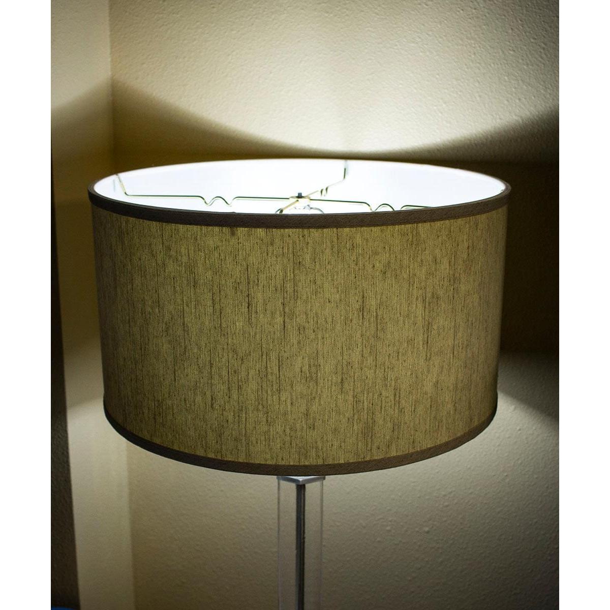 18"W x 10"H Textured Oatmeal Shallow Drum Lampshade