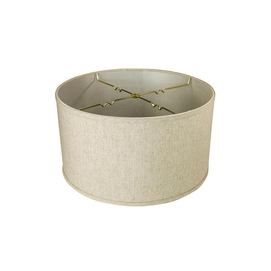 18"W x 10"H Textured Oatmeal Shallow Drum Lampshade
