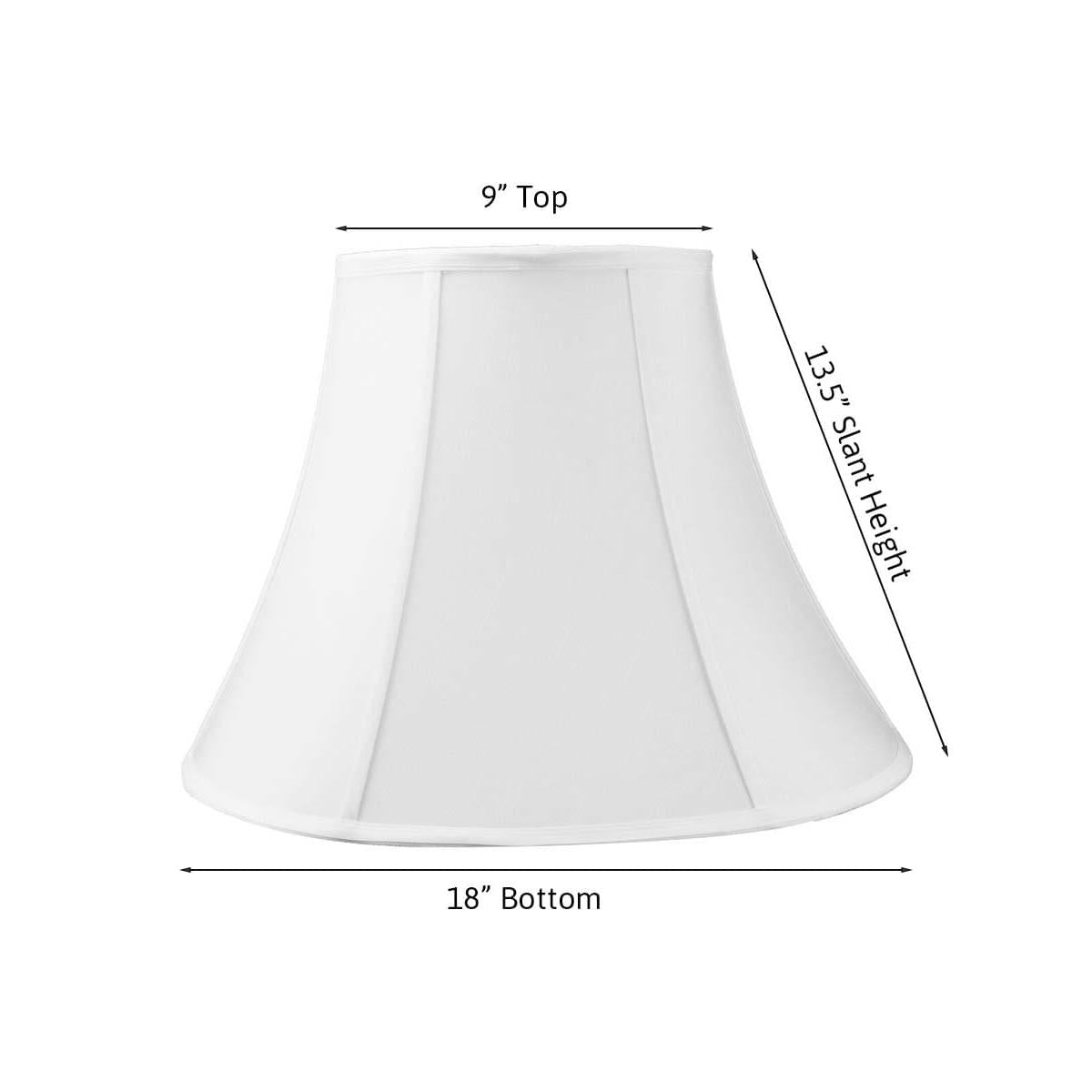 18"W x 14"H White Bell Shantung Lampshade