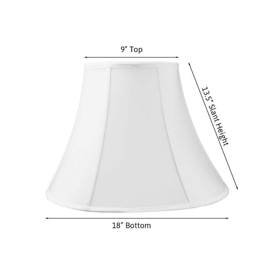 18"W x 14"H White Bell Shantung Lampshade
