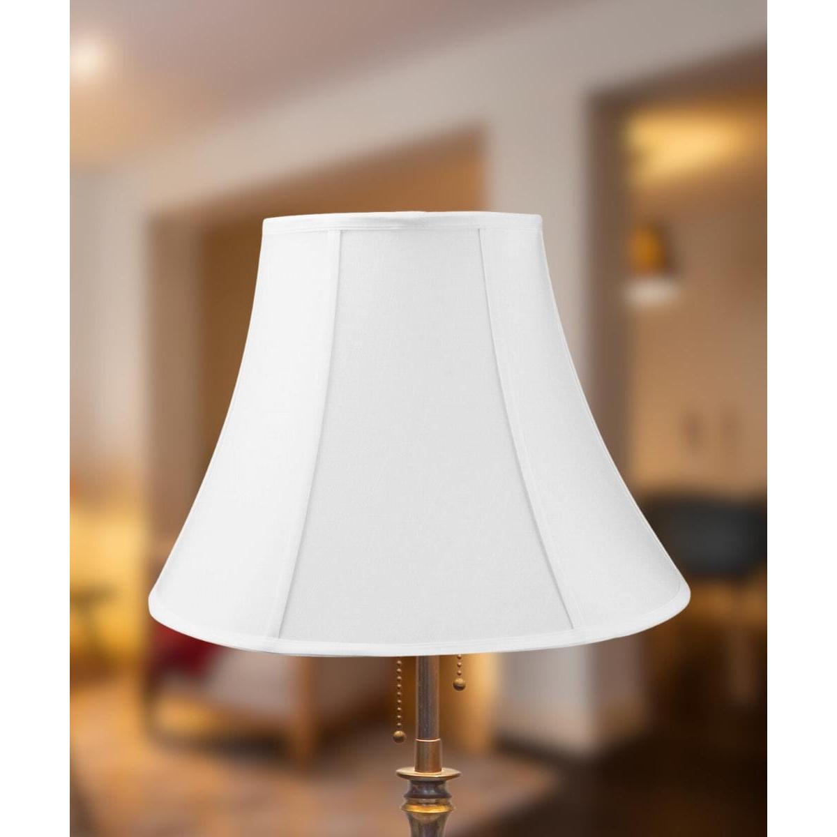 18"W x 14"H White Bell Shantung Lampshade