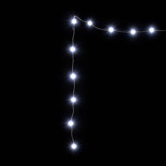 18 LED Crackle Balls Battery Operated Lights - White