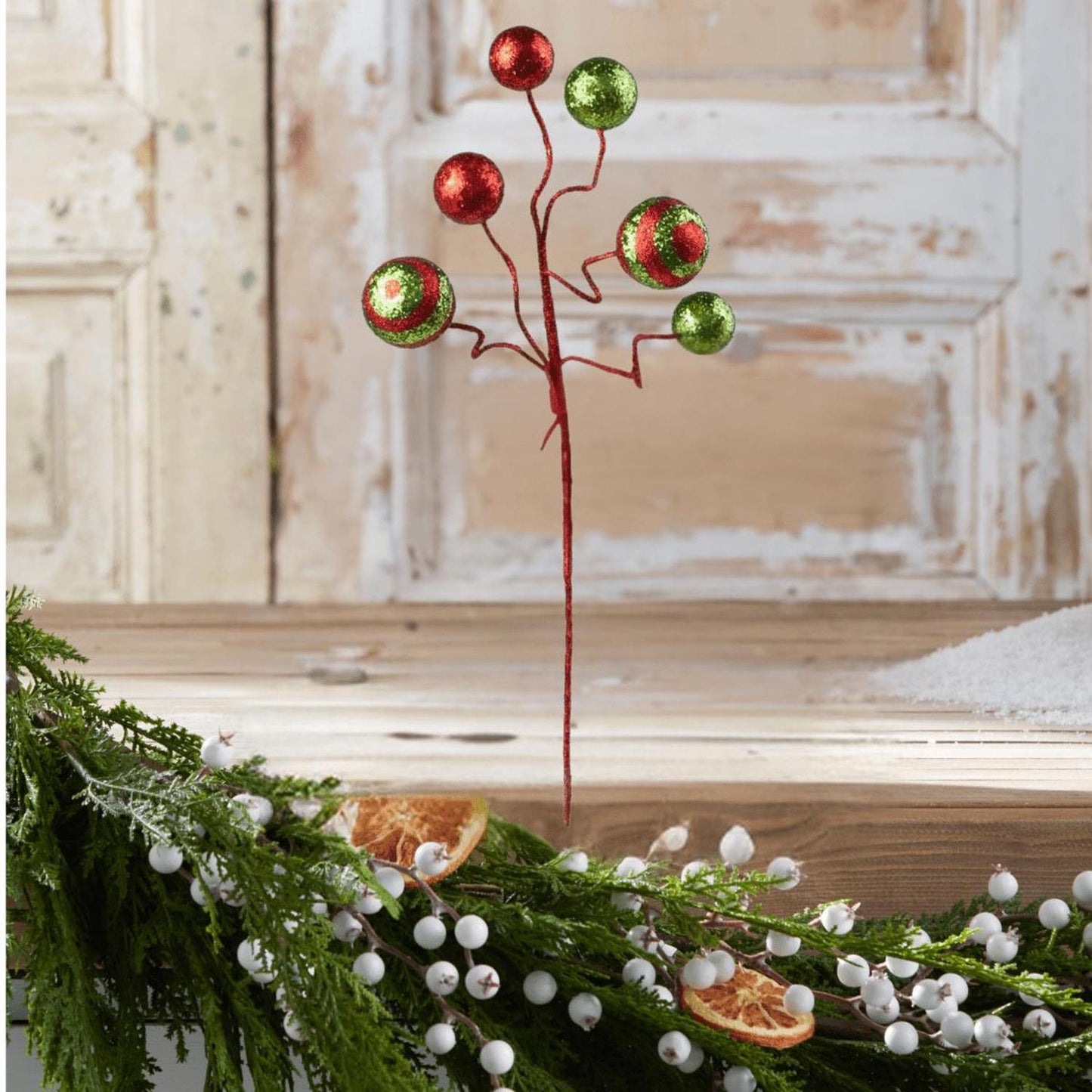 19" Glitter Ball Pick: Red & Lime