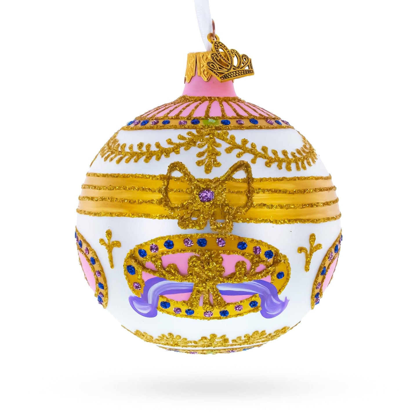 1903 Bonbonniere Royal Glass Ball Christmas Ornament 3.25 Inches