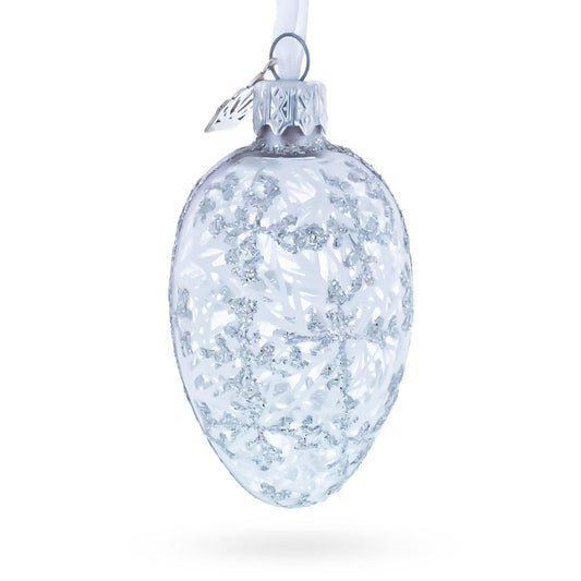 1913 Winter Mini Glass Egg Ornament 2.9 Inches