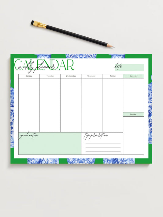 Ginger Jar Weekly Planner - Green | Planner by JOSIL Paperie