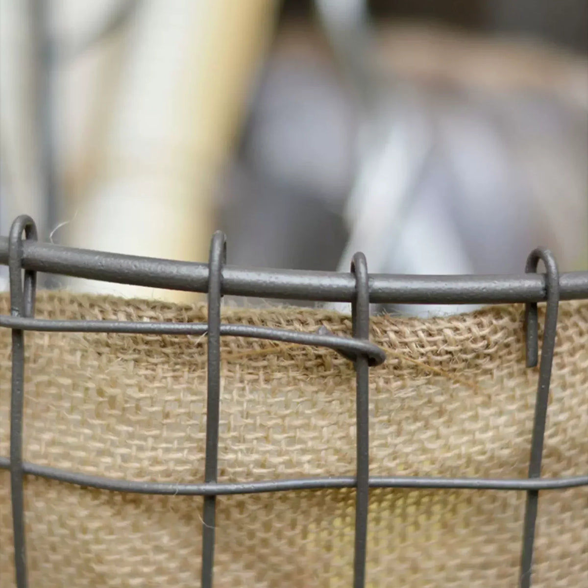 Rustic Wire & Burlap Planter Basket