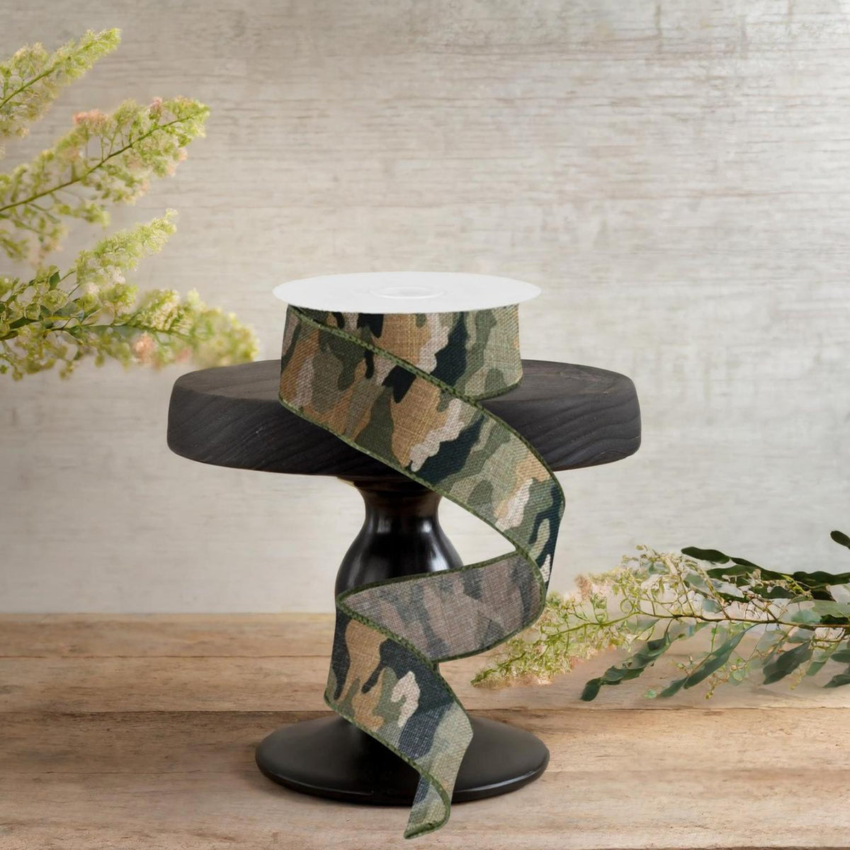 1.5" Camouflage on Royal Ribbon: Camo (10 Yards)