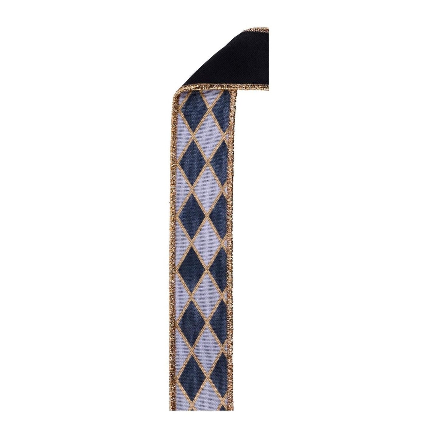 1.5 in Antique Harlequin Fused Ribbon: Black (10 Yards)