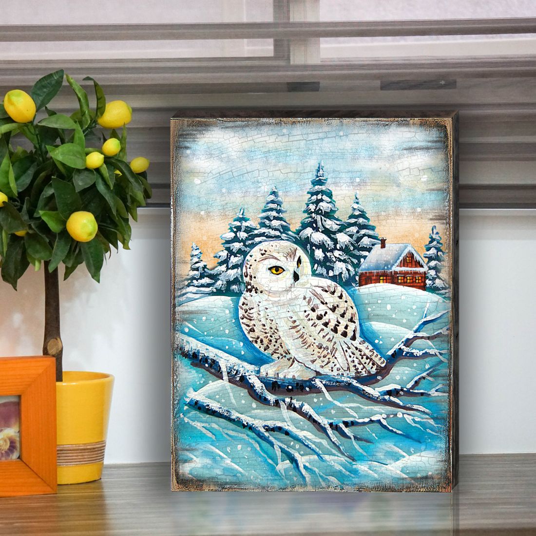 Lokki Owl Art Wooden Wall Art by Nature Wonders - Nature Wildlife Decor  - 95213B