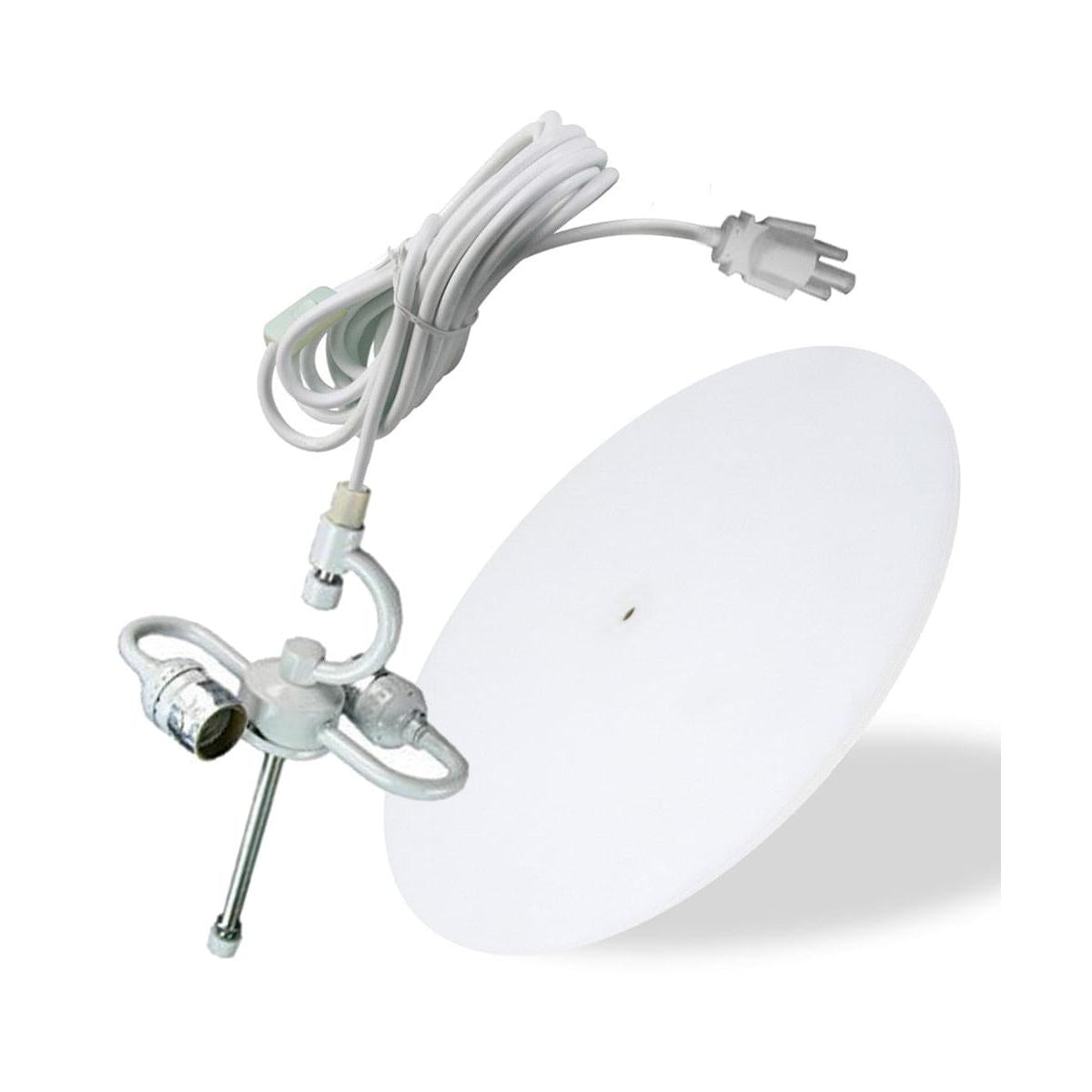 2 Light Swag Plug-In Pendant 12"w Rounded Corner Square Oatmeal Drum Shade with Diffuser, White Cord