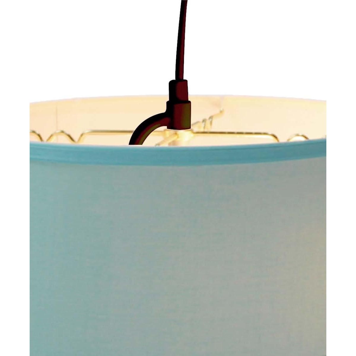 2 Light Swag Plug-In Pendant 14"w Island Paradise Blue with Diffuser, Black Cord