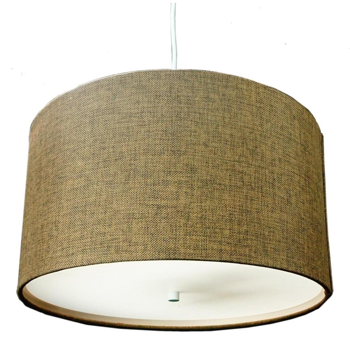 2 Light Swag Plug-In Pendant 18"w Chocolate Burlap with Diffuser, White Cord