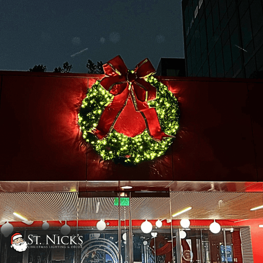 Undecorated Christmas Wreath with Warm White Lights