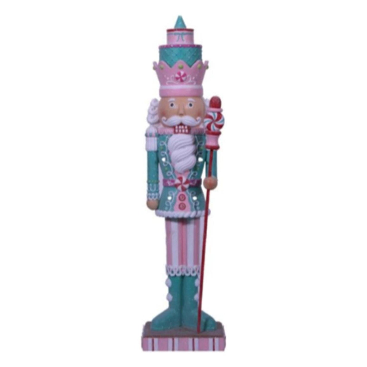 20" LED Pastel Christmas Nutcracker w/Staff