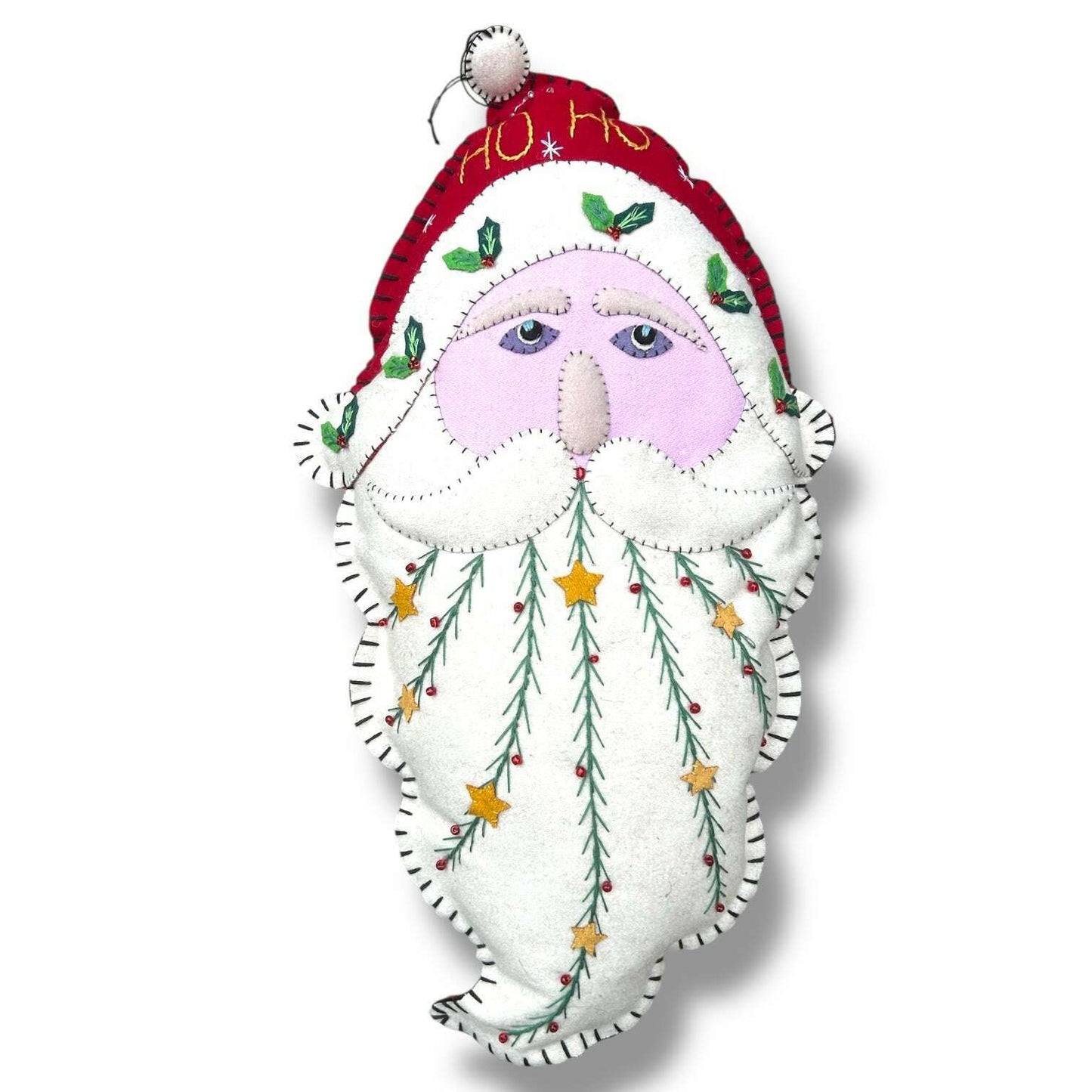 20" Handmade Felt Santa Pillow w/Red Cap