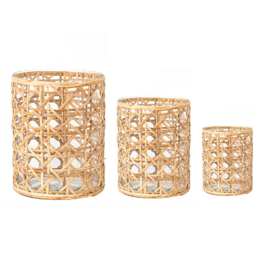 a group of wicker baskets