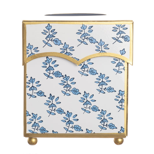 Blue Blossom Wastepaper Basket & Tissue (2 Options)