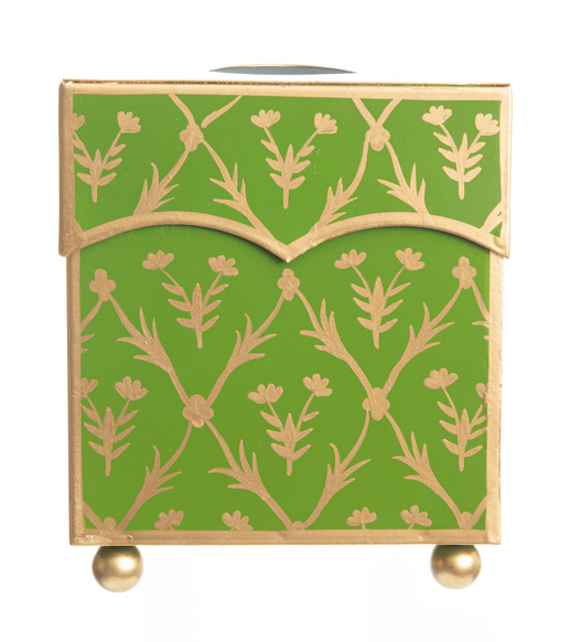 Moss Green & Gold Tulip Wastepaper Basket & Tissue (2 Options)
