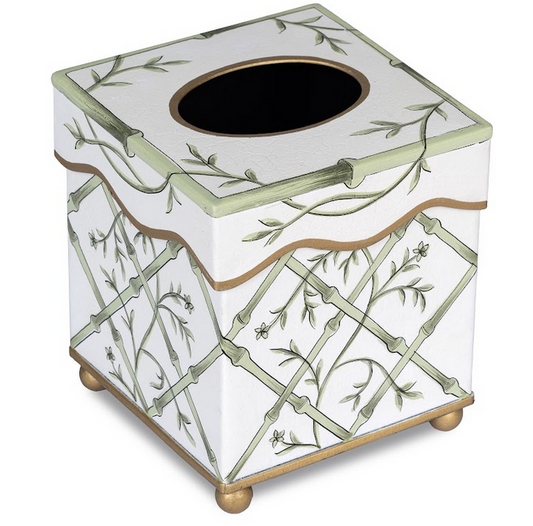 Green Bamboo & Floral Wastepaper Basket & Tissue (2 Options)
