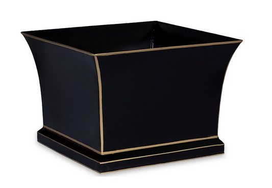 a black and gold square container