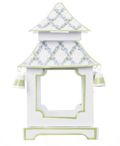 Soft Green Hydrangea Trellis Pagoda Lantern (4 Sizes)