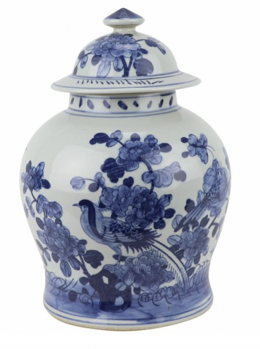 Mid Size Bird / Floral Jar