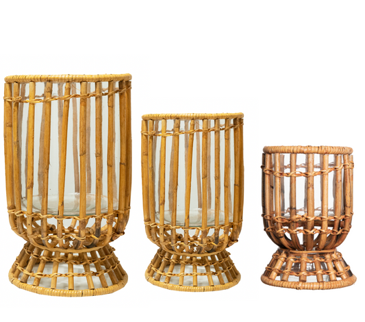 a group of wicker baskets