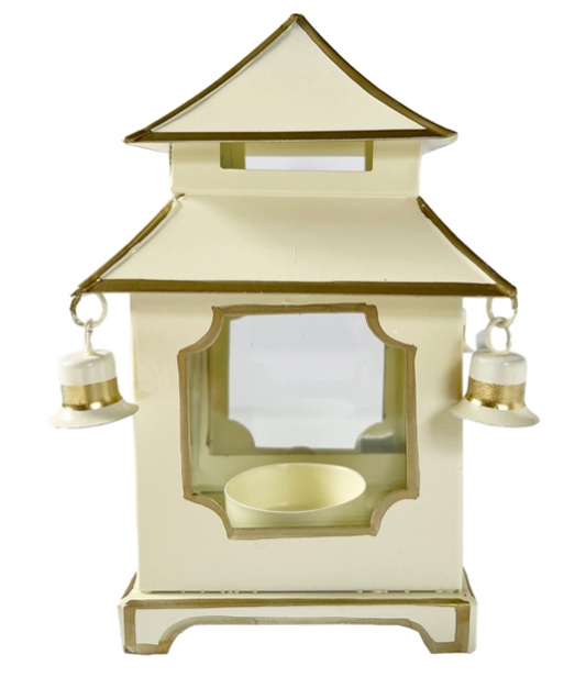 a white and gold object with a window