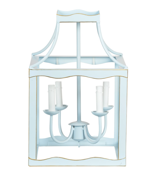 Mid Size Soft Blue & Gold Lantern