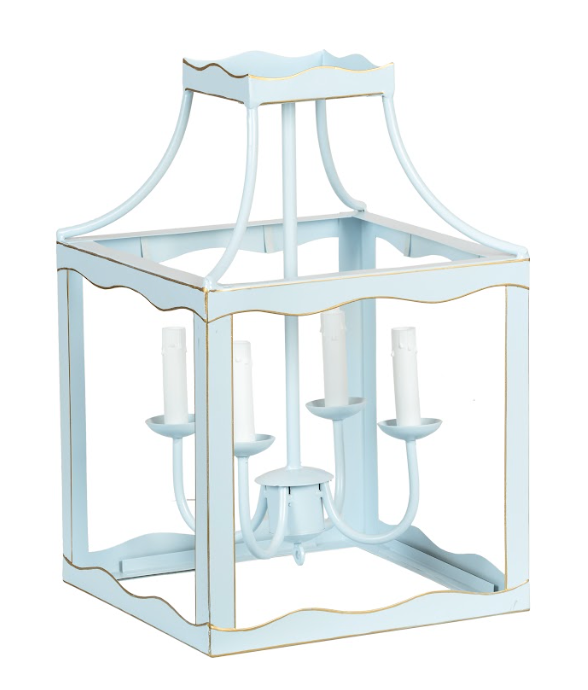 Mid Size Soft Blue & Gold Lantern