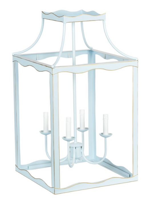 Soft Blue & Gold Large Lantern