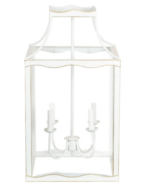 Soft White & Gold Large Lantern