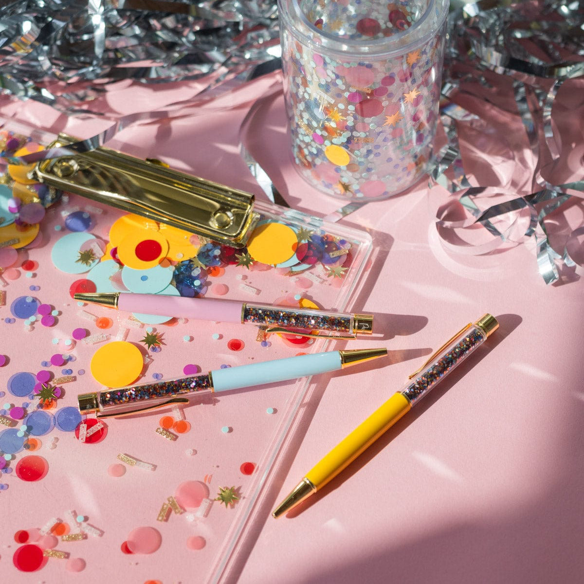 Confetti-Filled Ballpoint Pen Set (3 count)