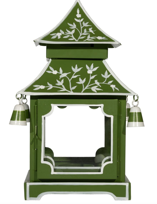 a green and white lantern