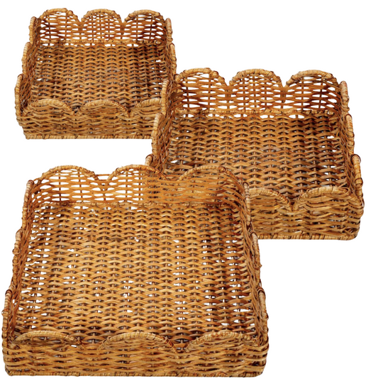 a group of wicker baskets