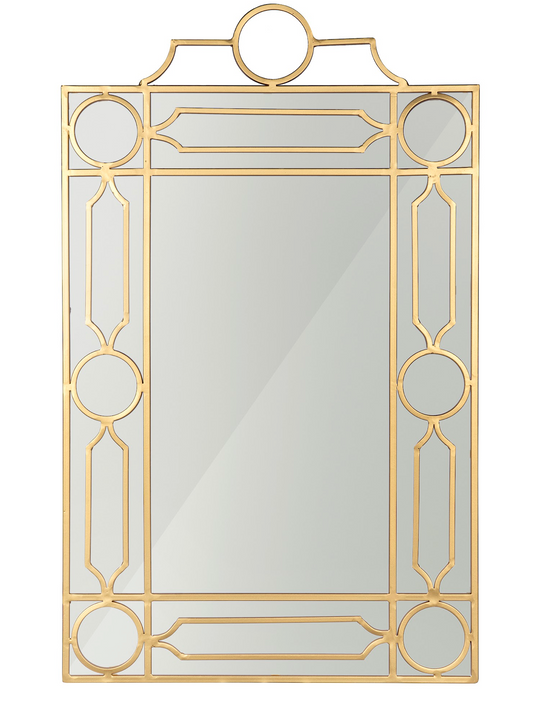 a gold and white mirror
