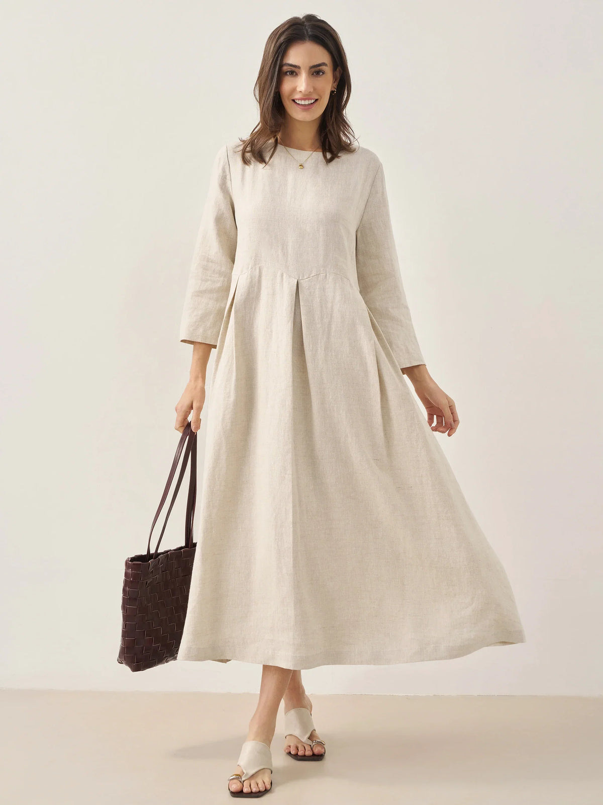 a woman in a white dress