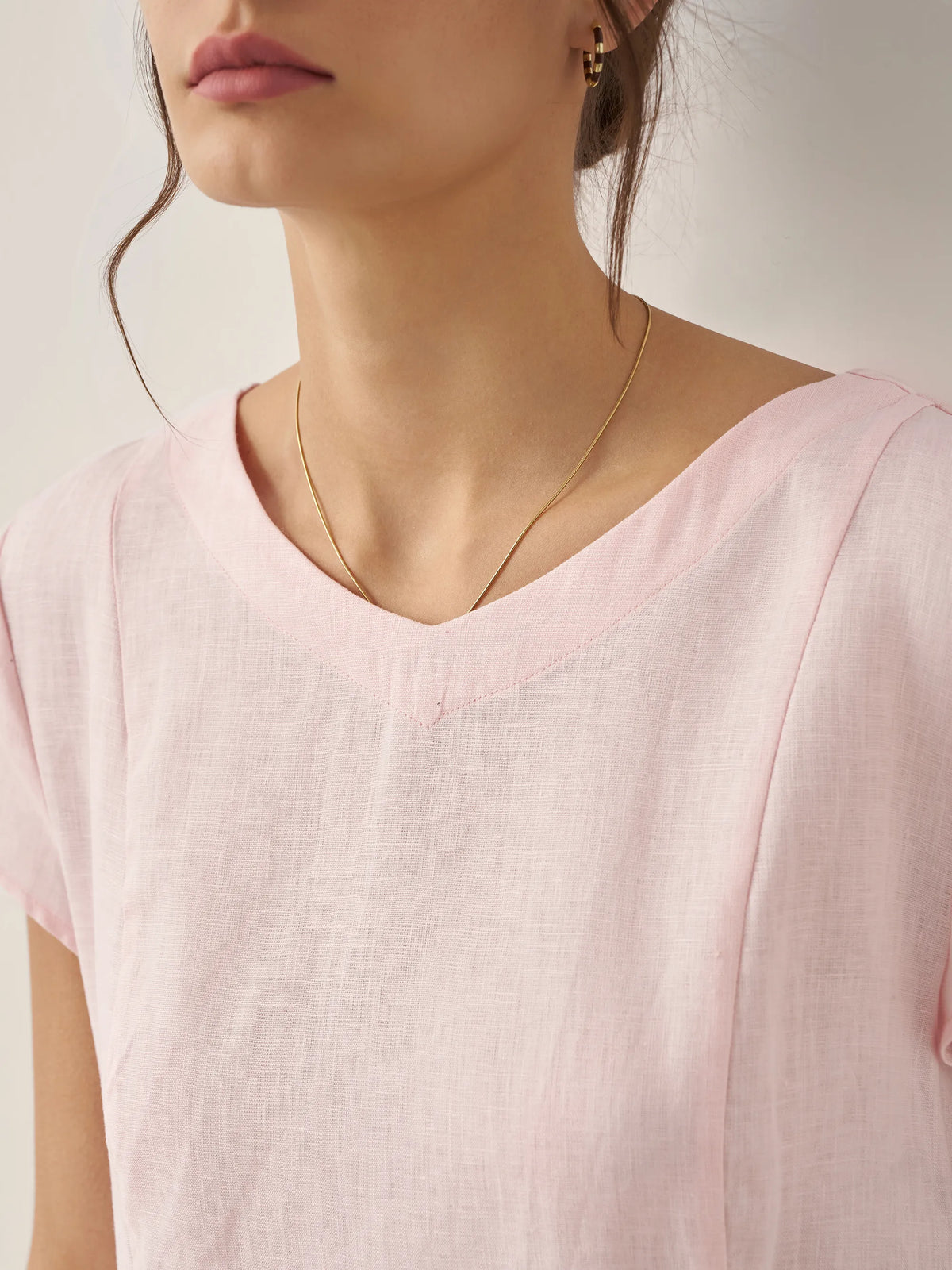 a close up of a woman's neck