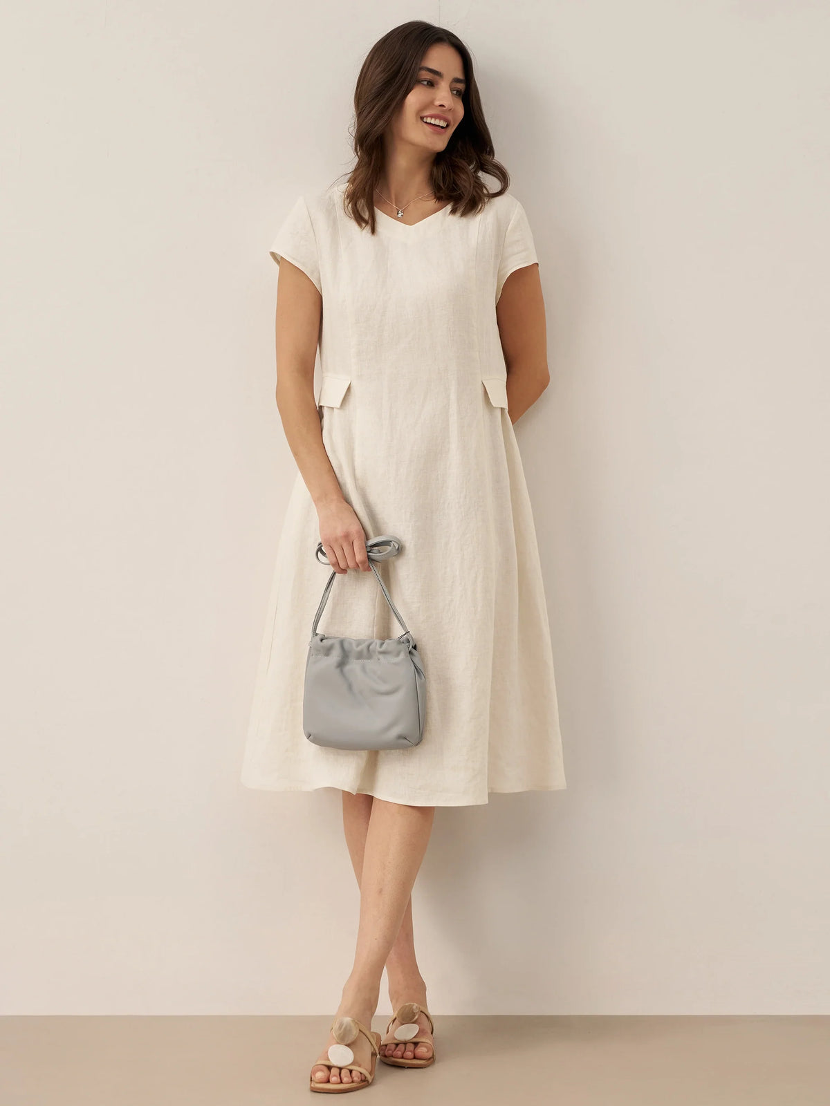 a woman in a white dress