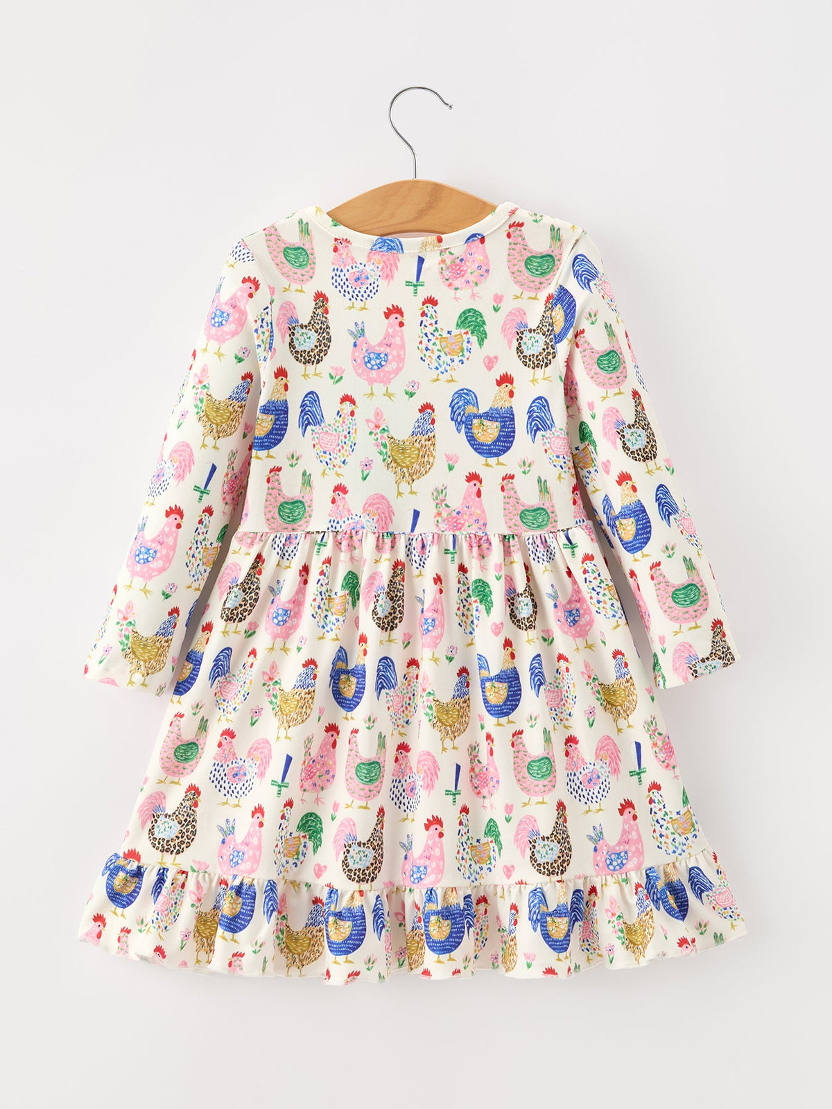 a dress with chicken designs on it